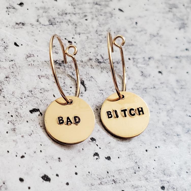 BAD BITCH Hoop Earrings