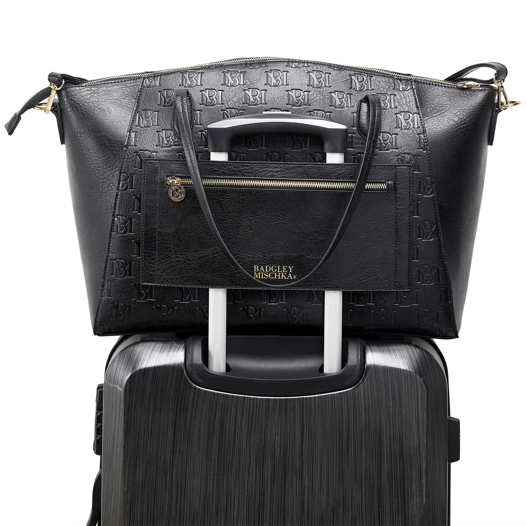 Caroline Weekender-Reisetasche aus veganem Leder mit Monogramm