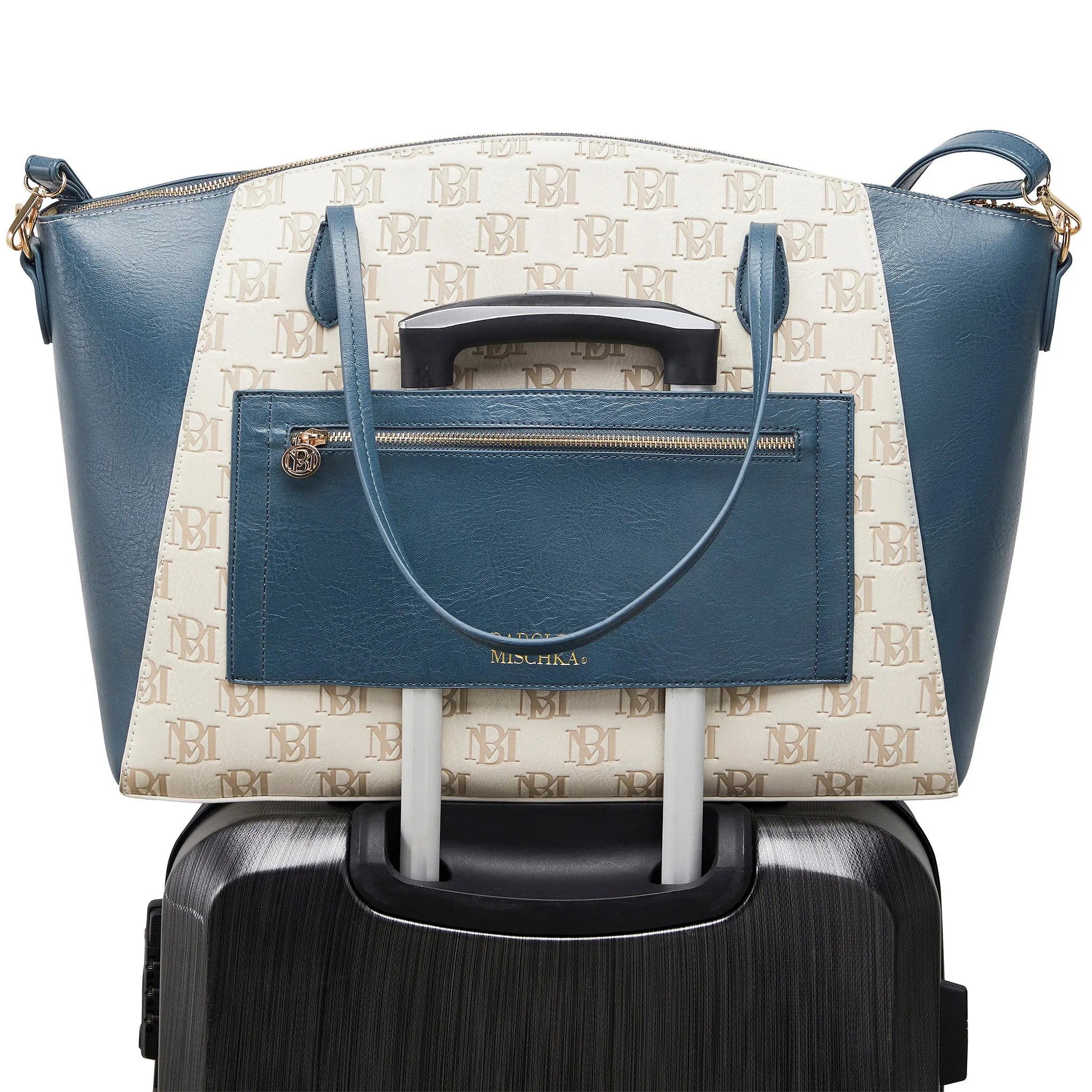 Caroline Weekender-Reisetasche aus veganem Leder mit Monogramm