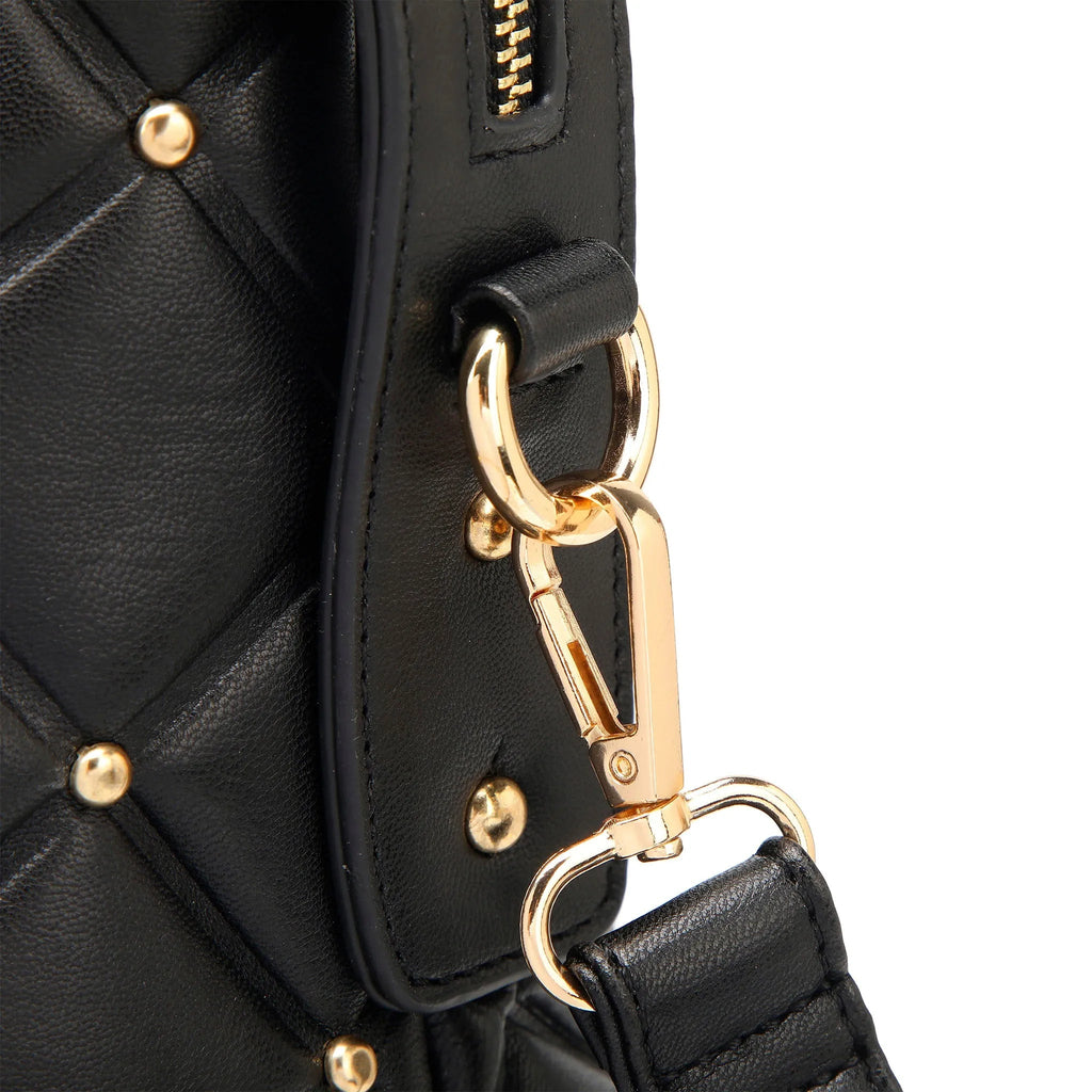 Große Wochenendtasche aus veganem Leder mit Rautensteppung