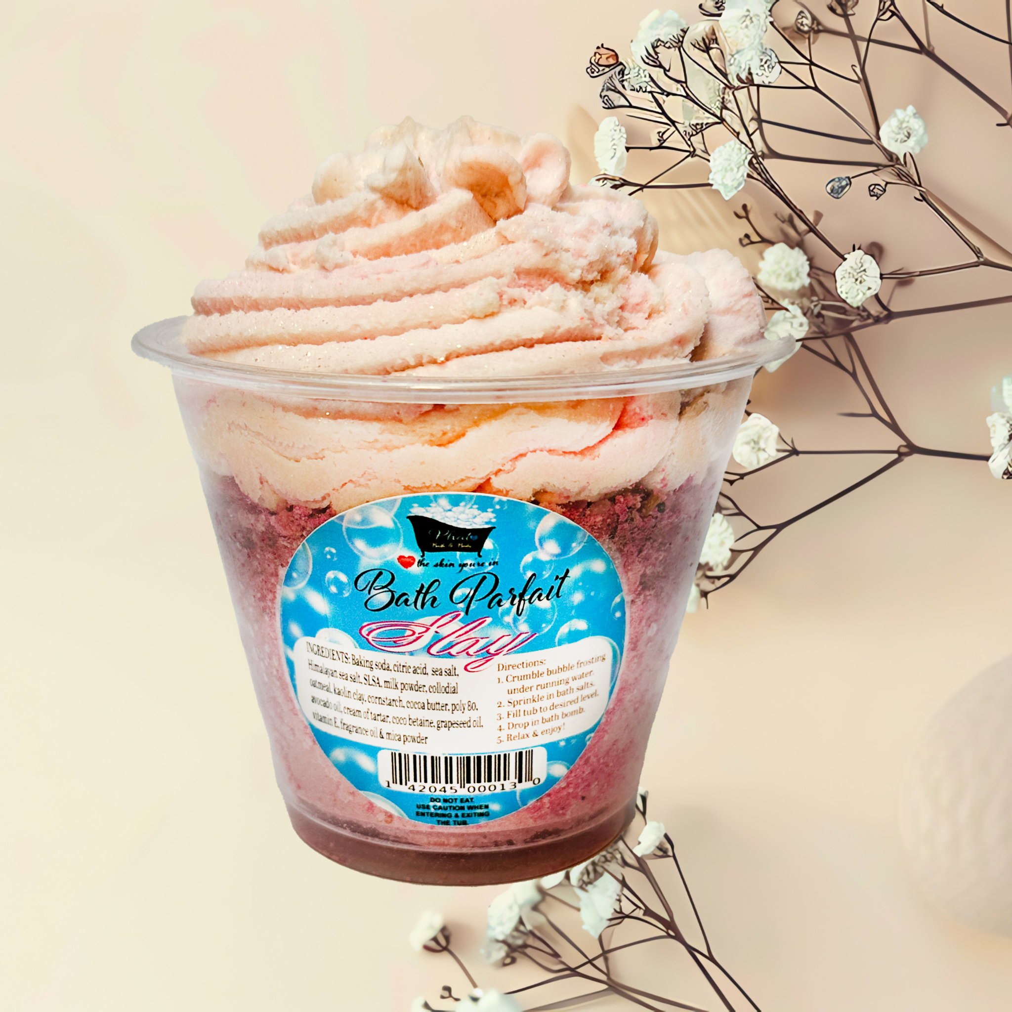 Bath Parfait Bubble Bomb with Bath Salts & Bubble Frosting | 12 oz