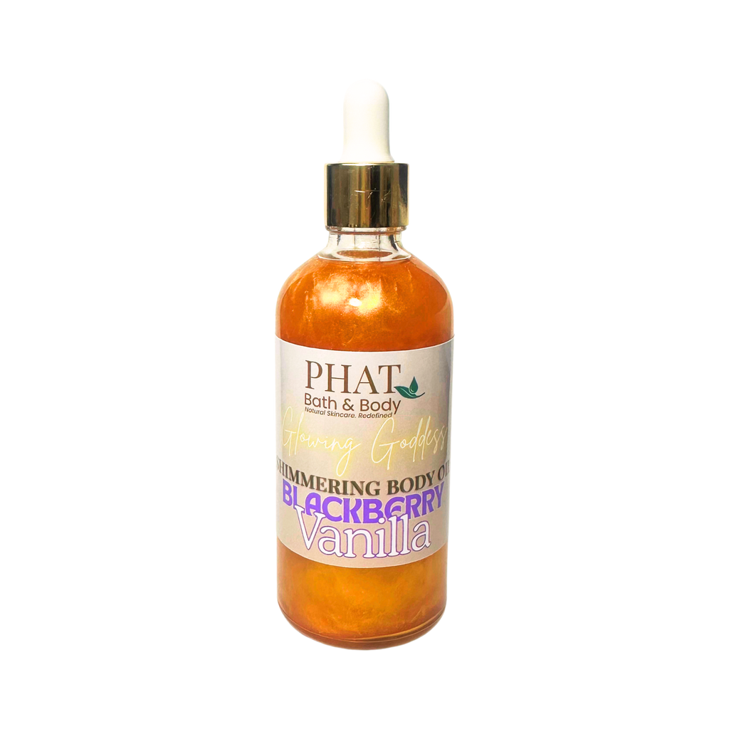 Blackberry Vanilla Glowing Goddess Natural Shimmer Body Oil Black Raspberry & Vanilla Type | 3.2 oz