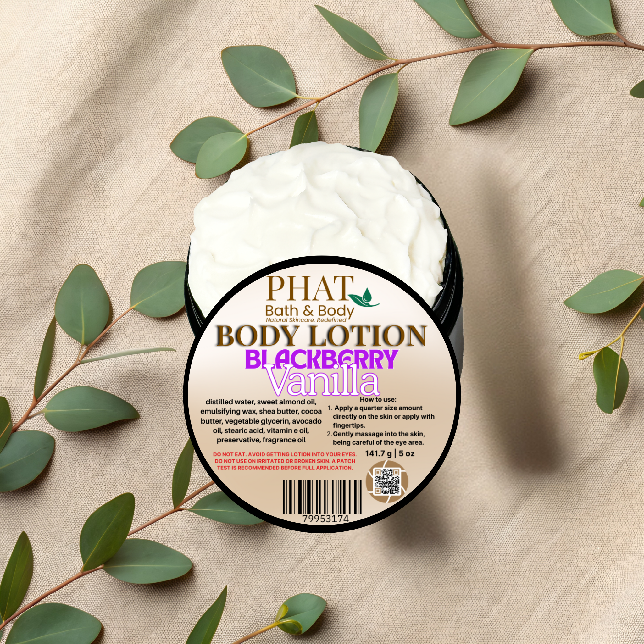 Blackberry Vanilla Moisturizing Body Lotion with Cocoa Butter Black Raspberry & Vanilla Type | 5 oz