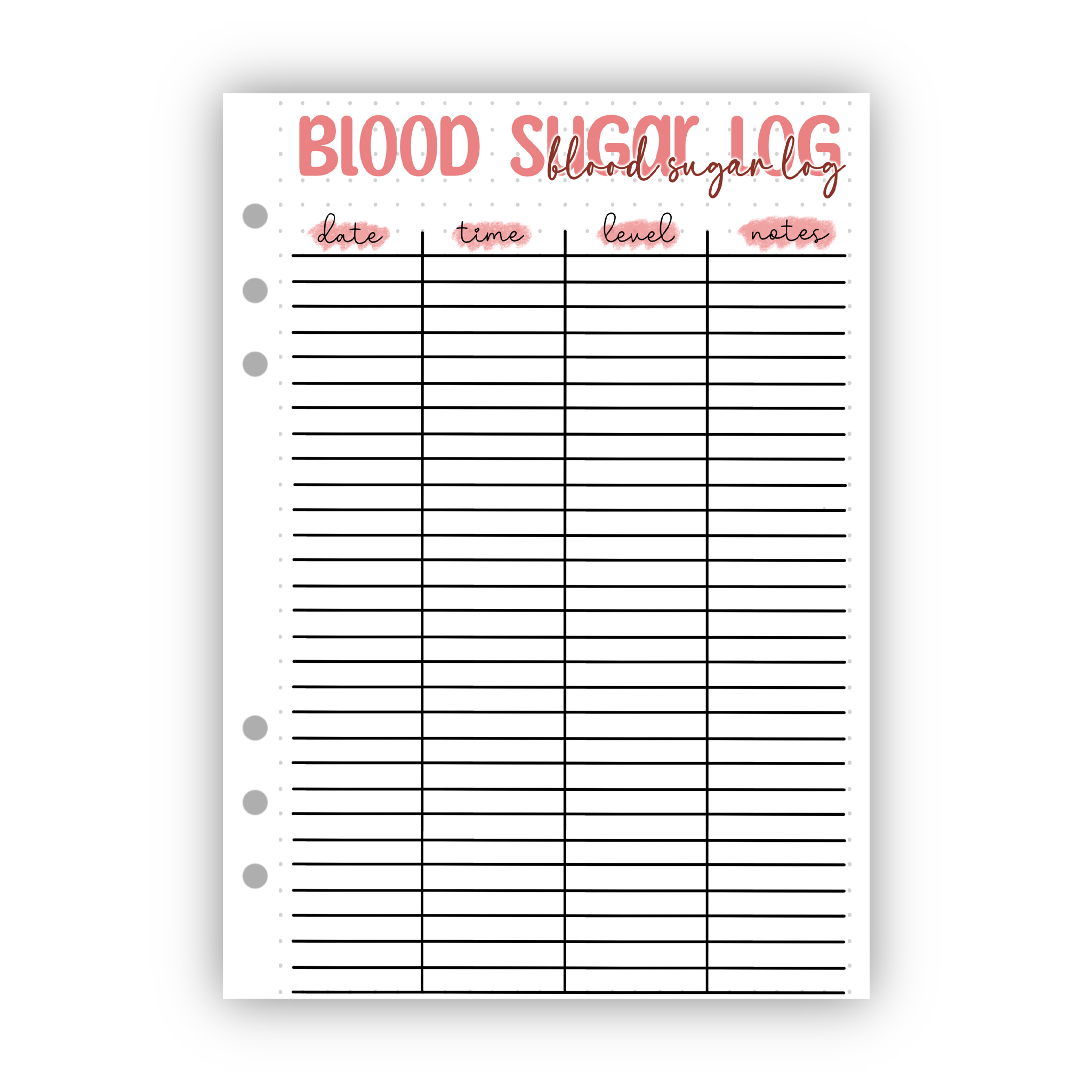Blood Sugar Log