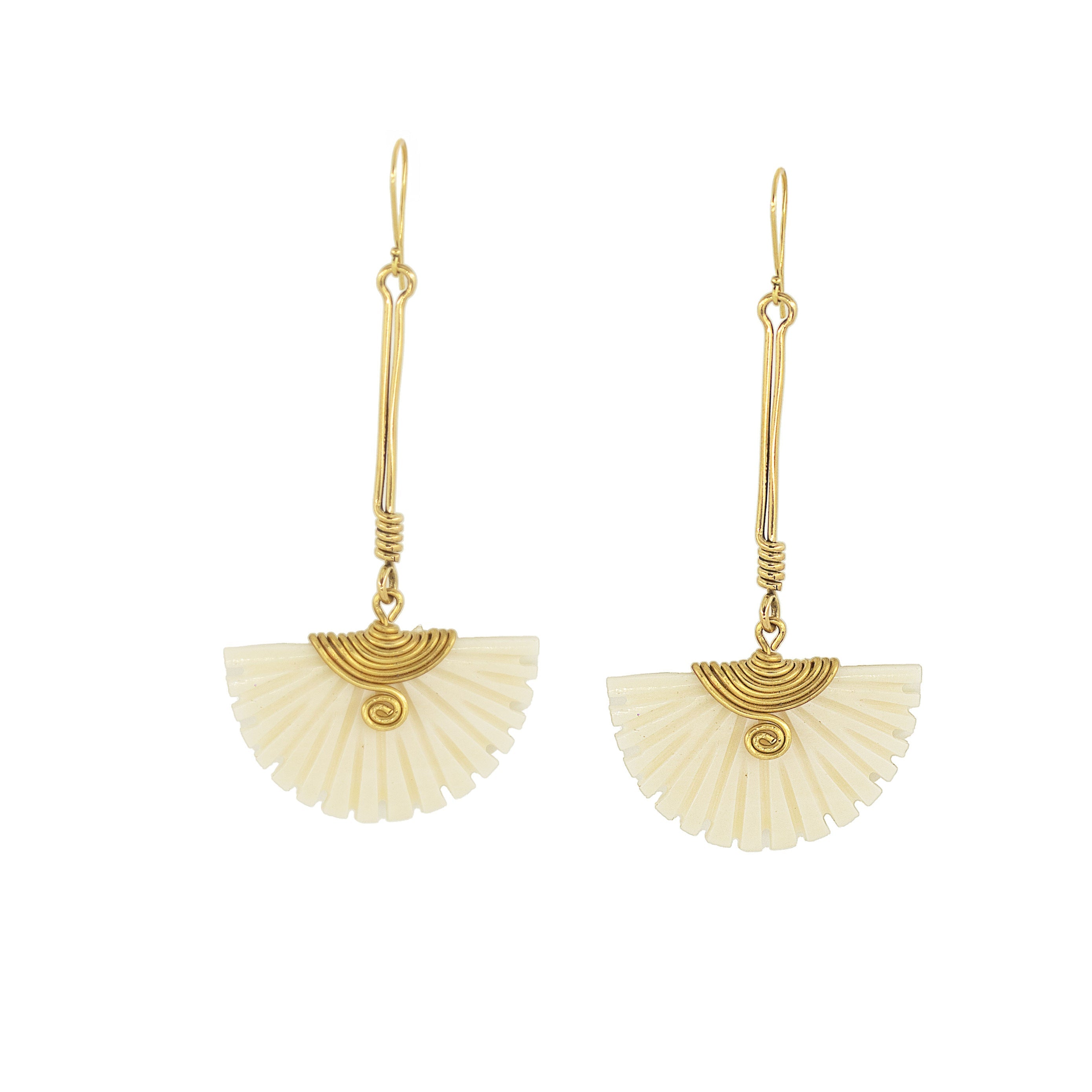 Brass & Bone Drop Earrings for Women | Koa