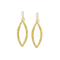 Hammered Marquise Leaf Brass Earrings | Mombasa