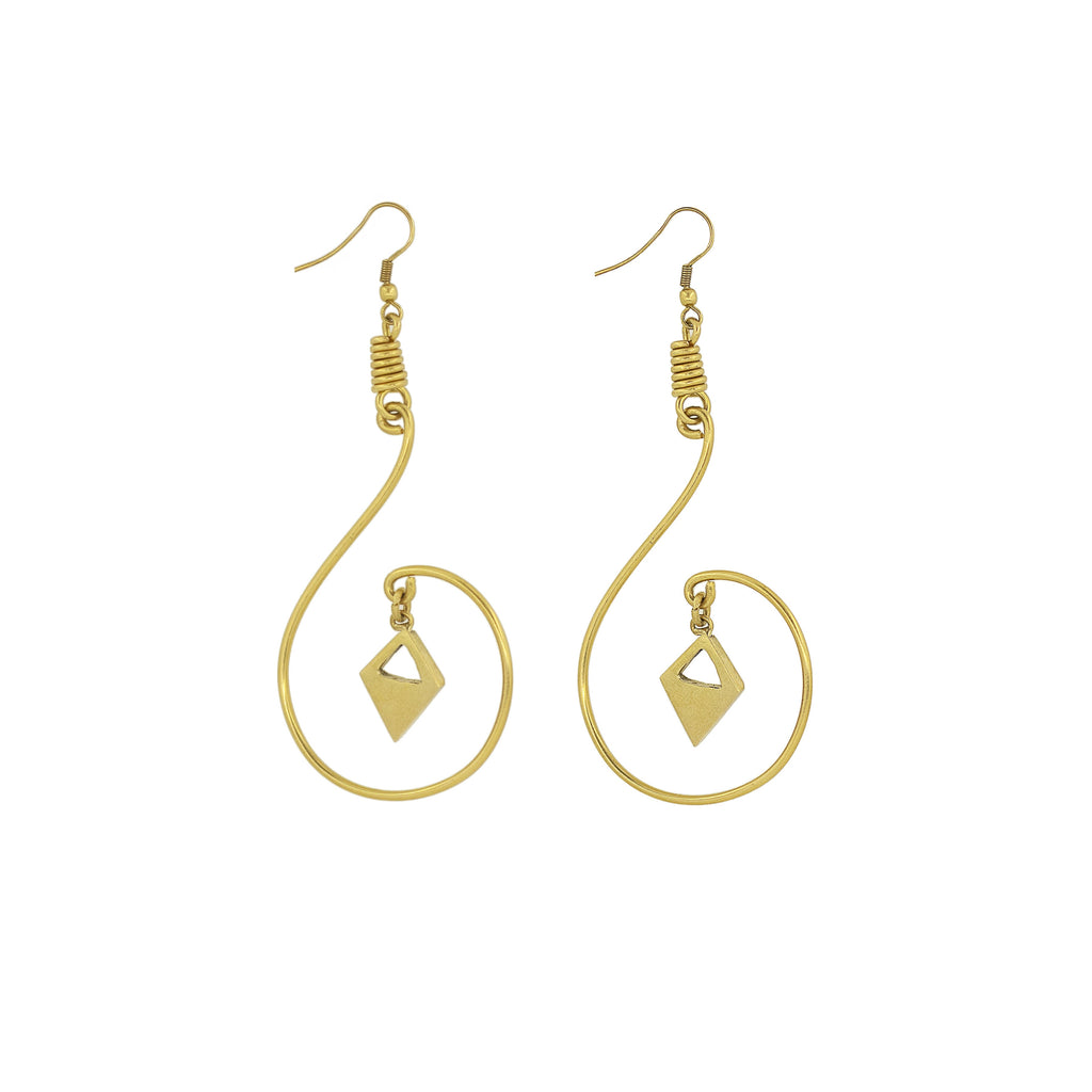 Wire Work Brass Dangle Earrings for Women | Nuru