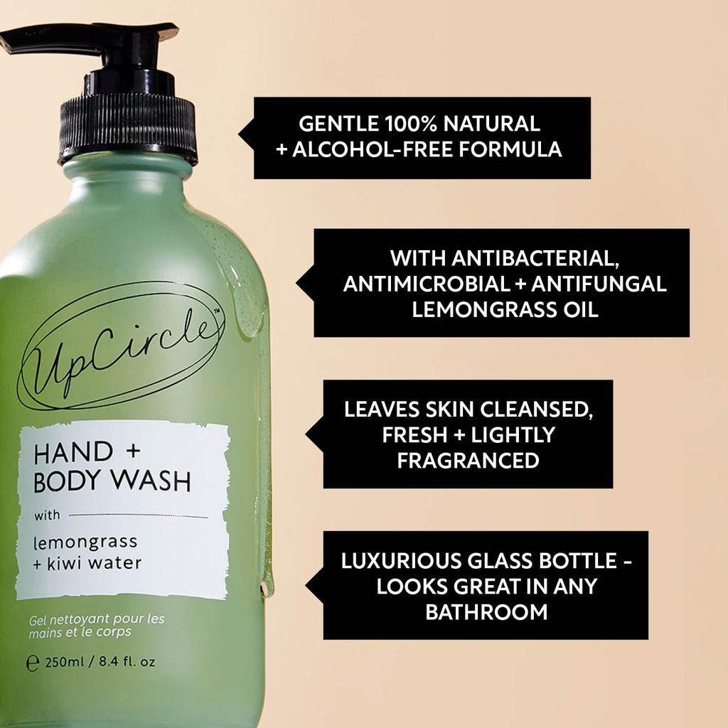 Natural Hand + Body Wash with Lemongrass - Travel Size (small)