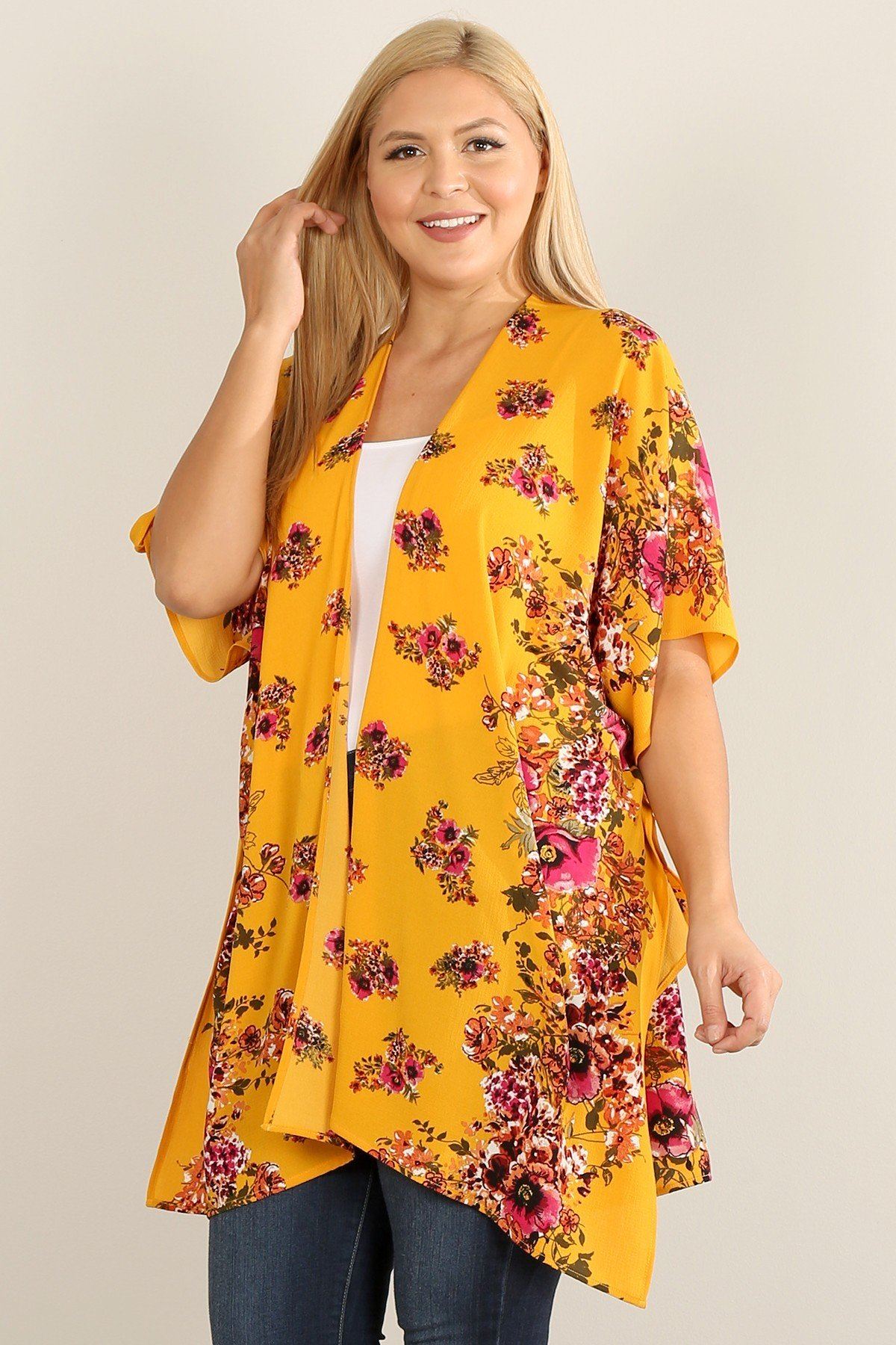 Floral Print Kimono