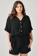 2pc Linen Airflow Btn Down Set