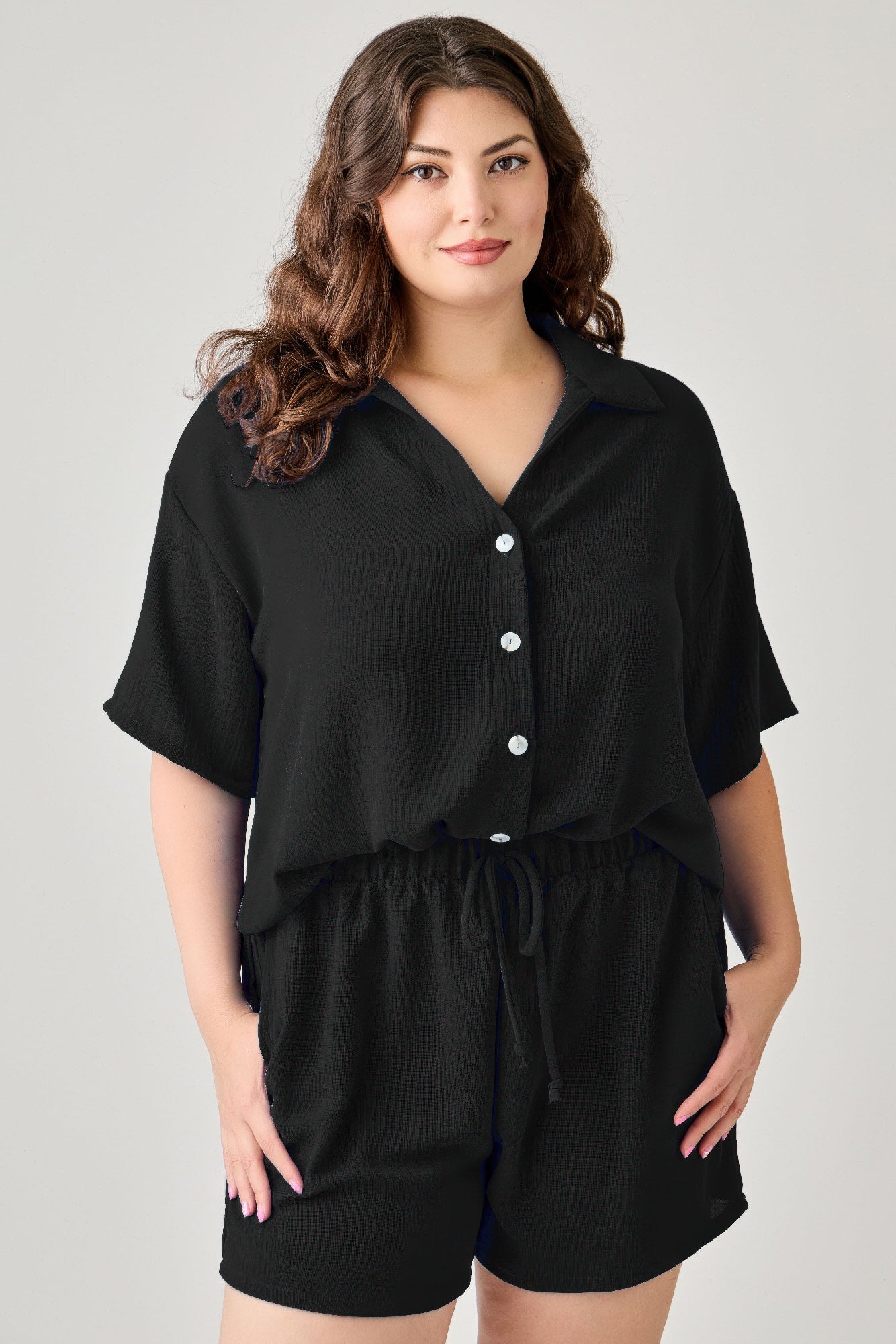 2pc Linen Airflow Btn Down Set