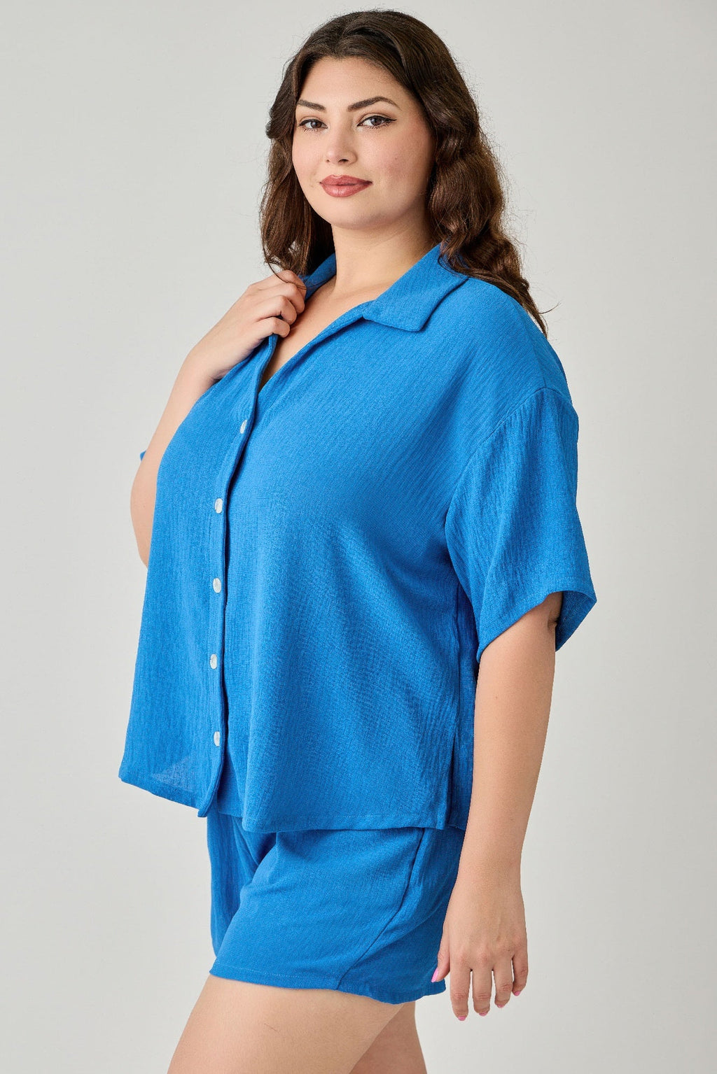 2pc Linen Airflow Btn Down Set