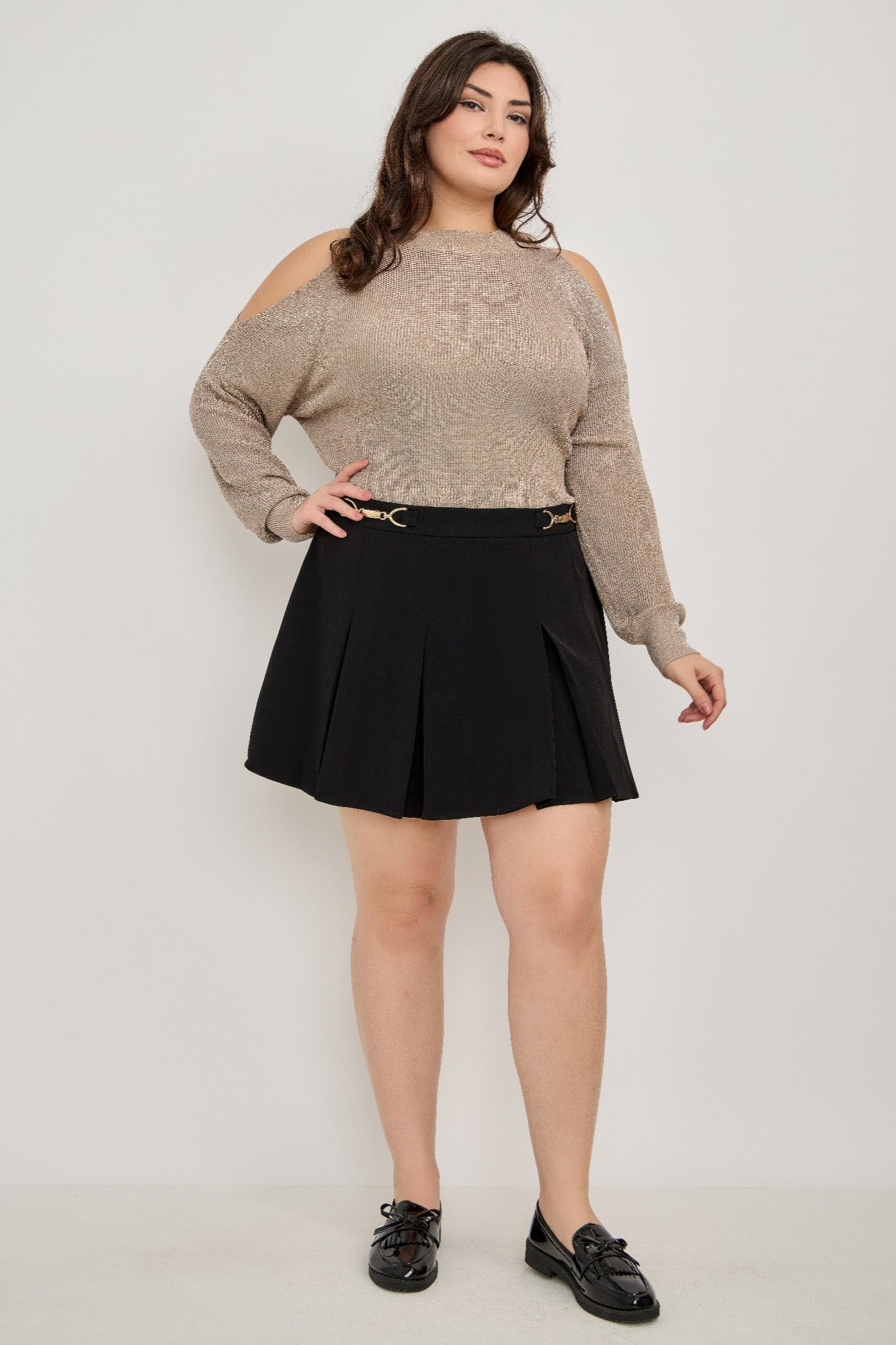 Cold-shoulder Knit Sweater