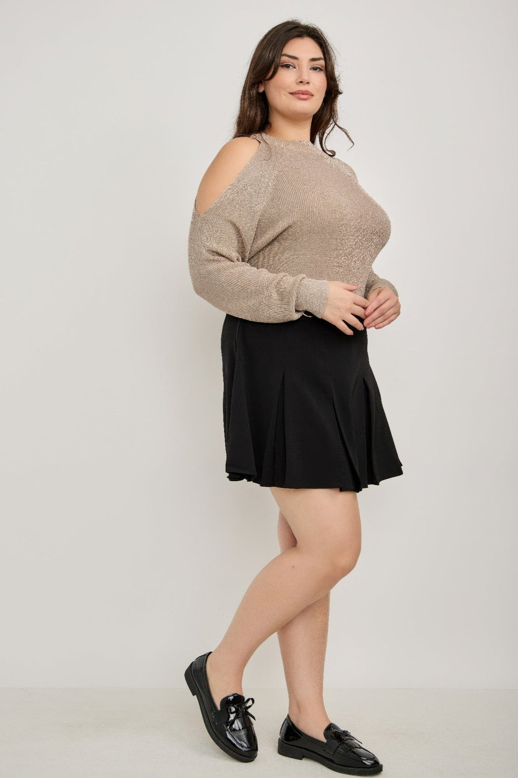Cold-shoulder Knit Sweater