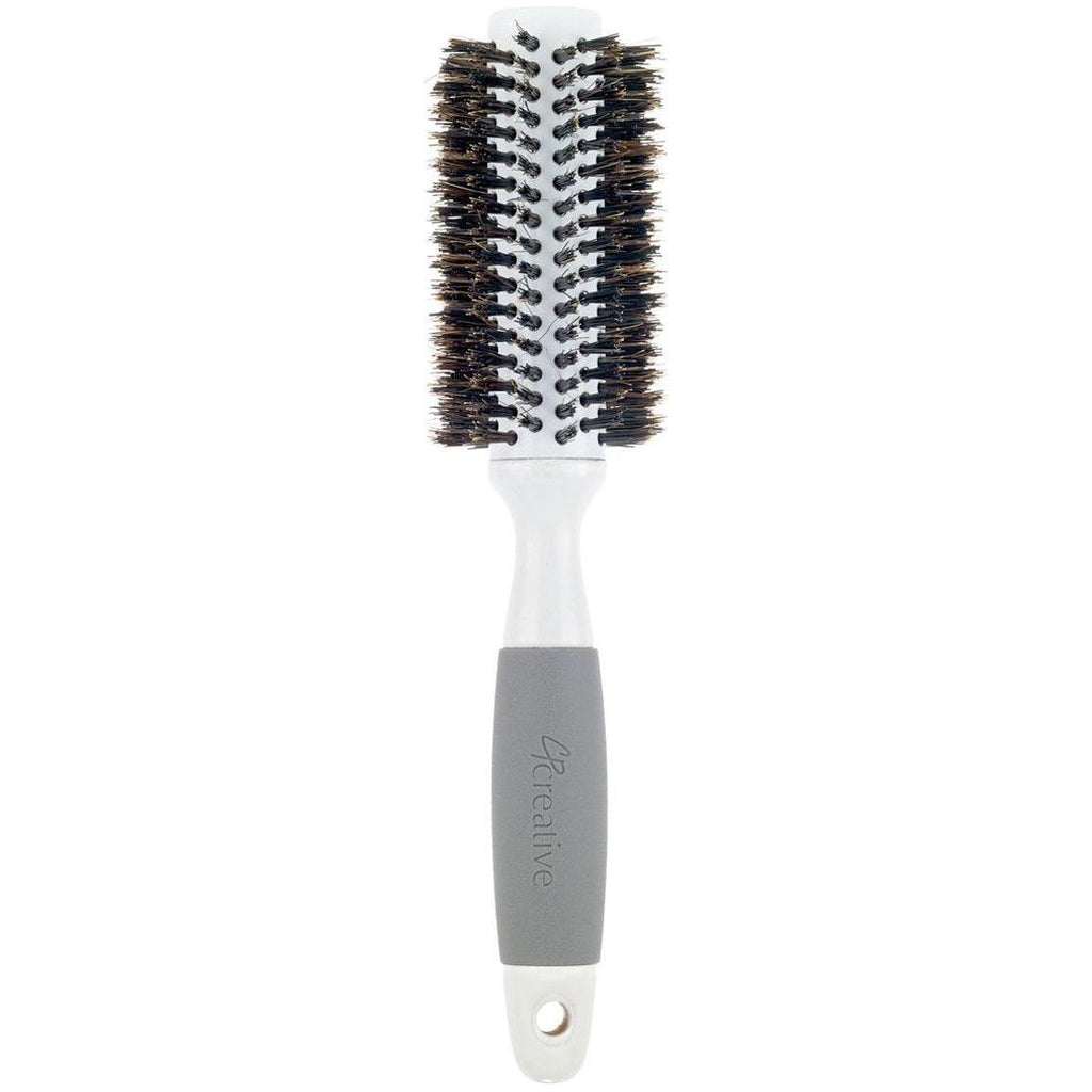 Ceramic Barrel Round Boar Bristle Hair Brush for Thick Hair
