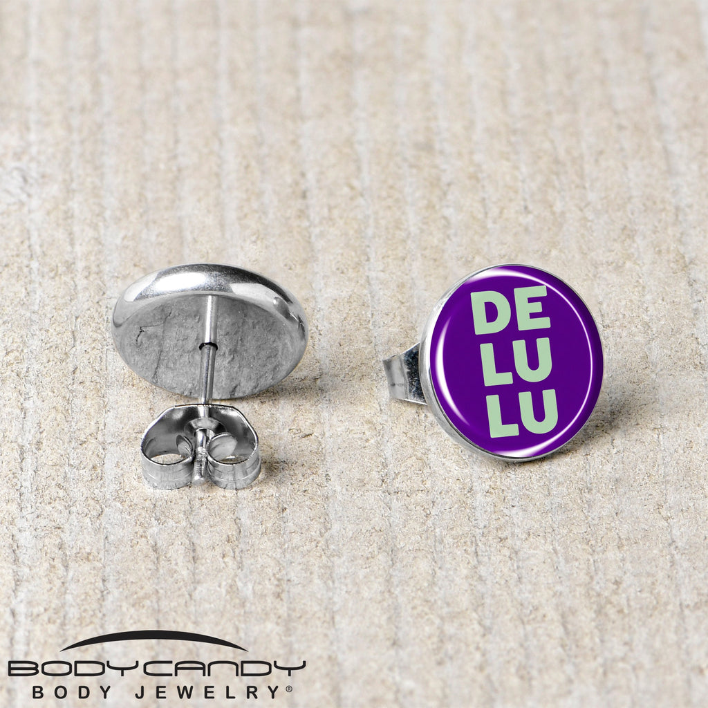 Word DELULU Stud Earrings by Onyx O