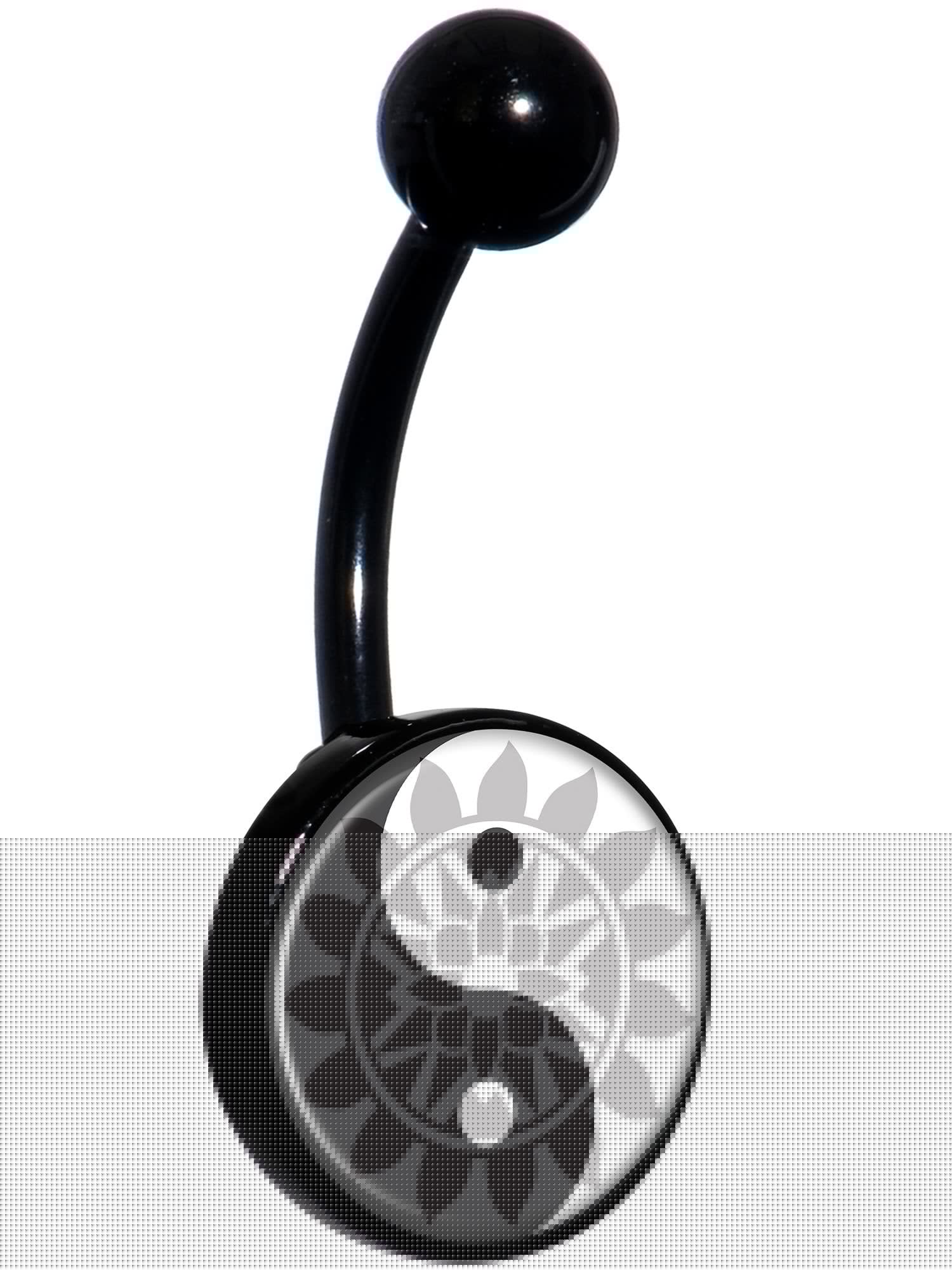 Mandala Yin Yang Black Belly Ring