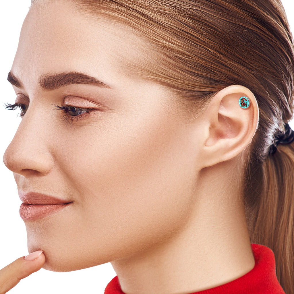 Christmas Holiday Weiner Dog Tragus Cartilage Earring by Onyx O