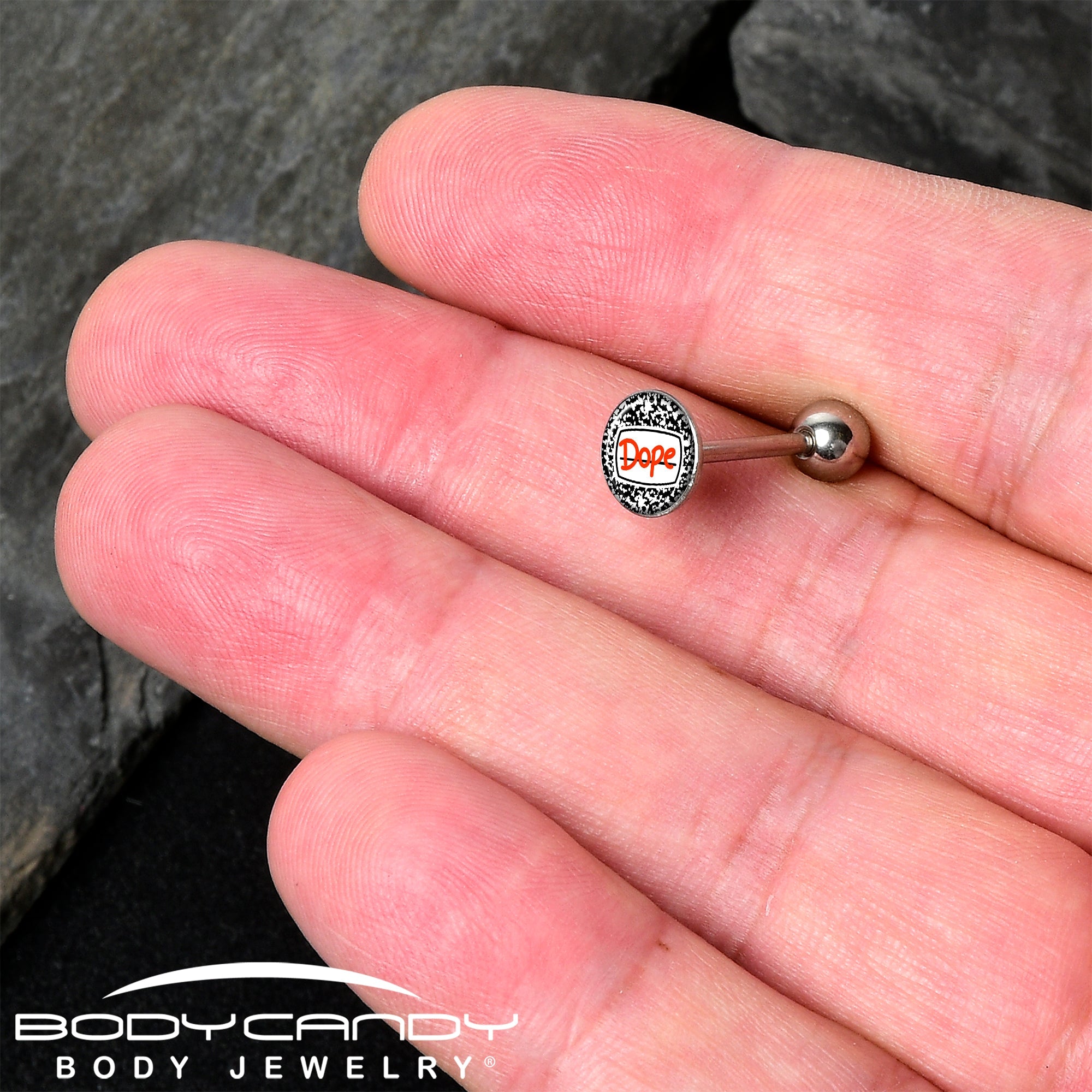 Dope Composition Notebook Barbell Tongue Ring by Onyx O