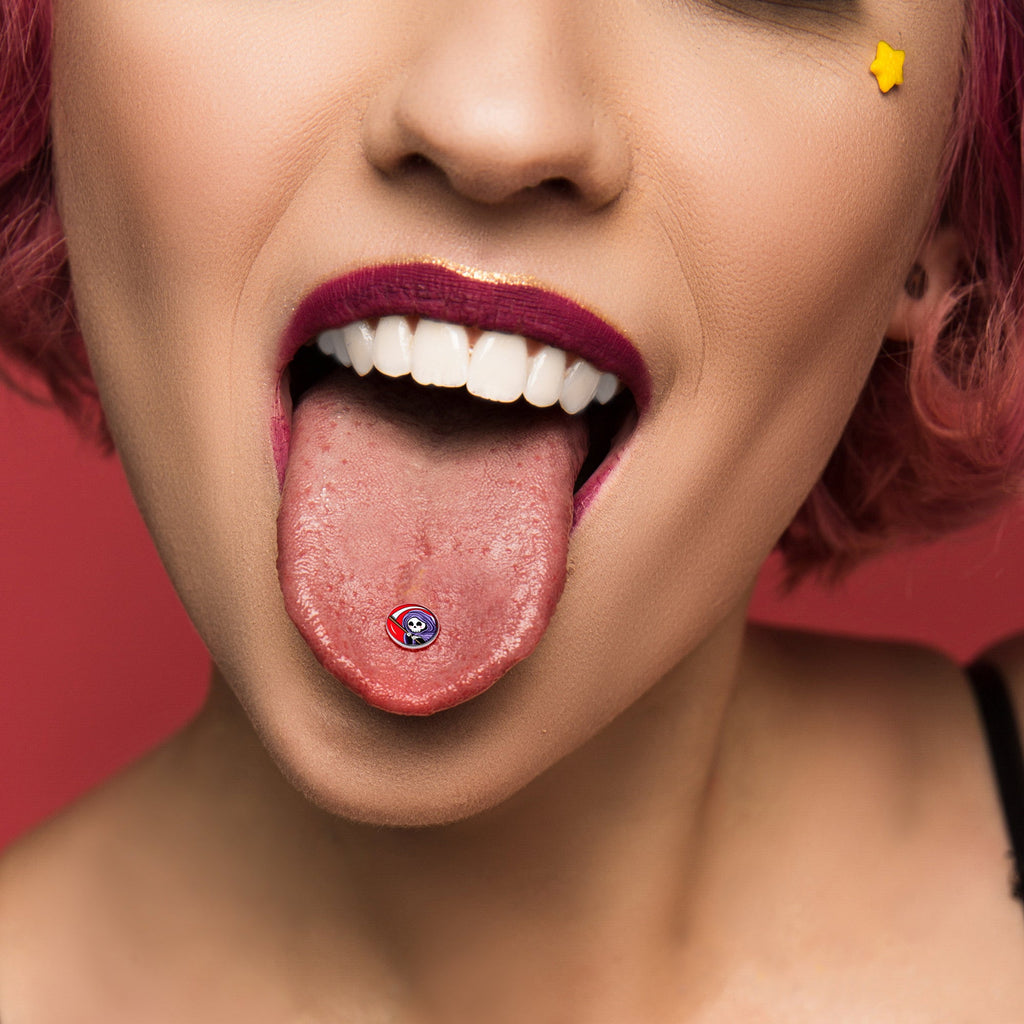 Grim Reaper Barbell Tongue Ring by Onyx O