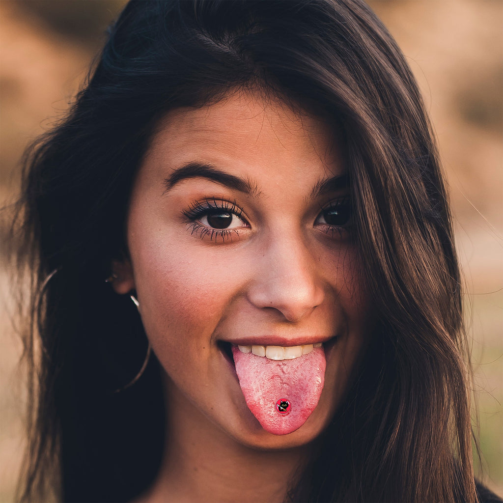 Stabby Cat Barbell Tongue Ring by Onyx O