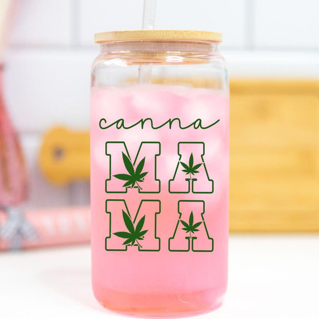 CannaMama Glasbecher mit Deckel