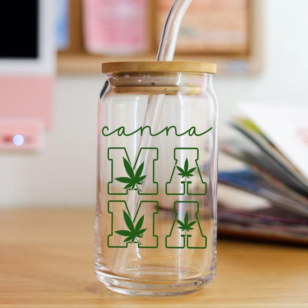 CannaMama Glasbecher mit Deckel