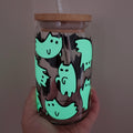 Cat Ghosts Glow in the Dark Iced Coffee Cup