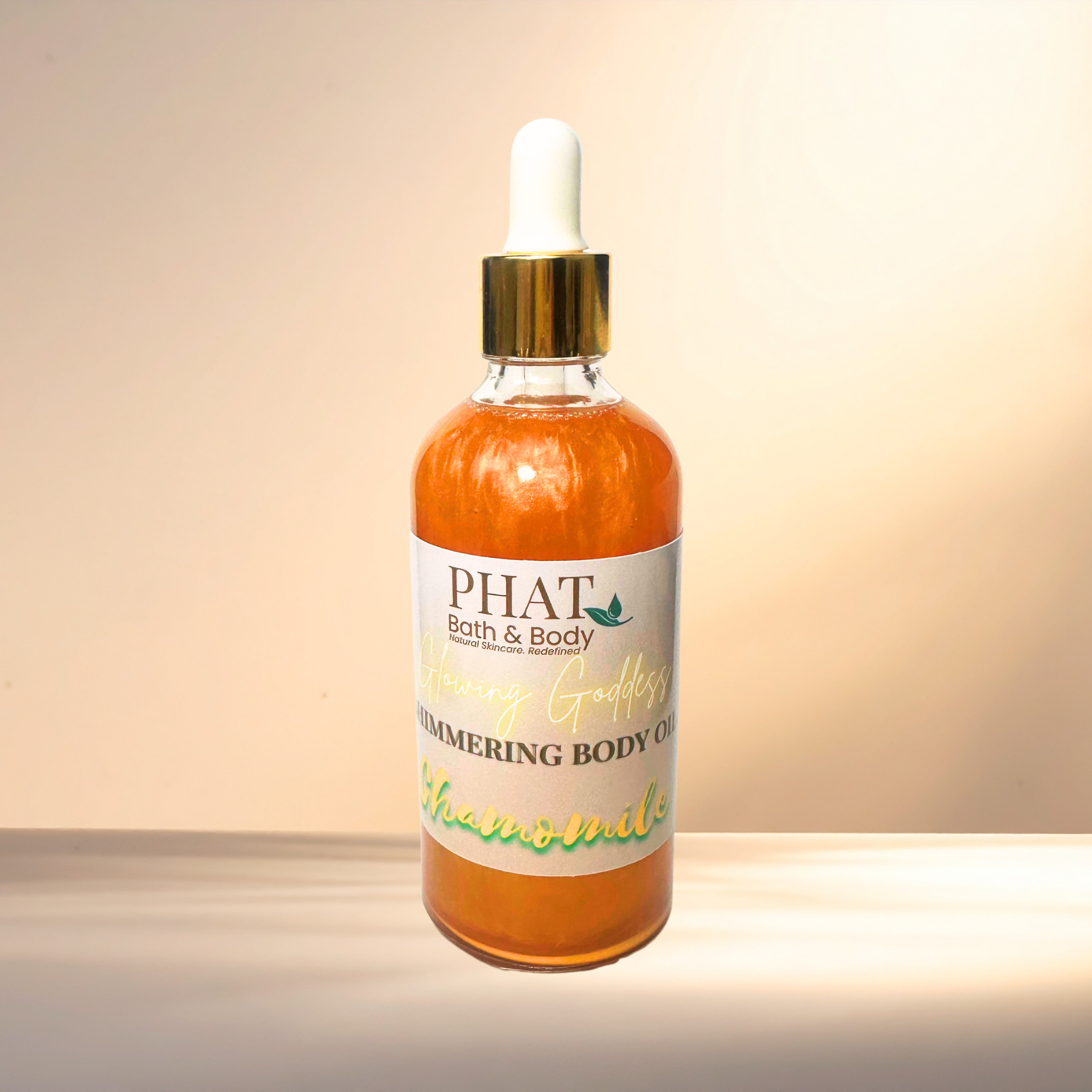 Chamomile Glowing Goddess Natural Shimmer Body Oil Golden Glow | 3.2 oz