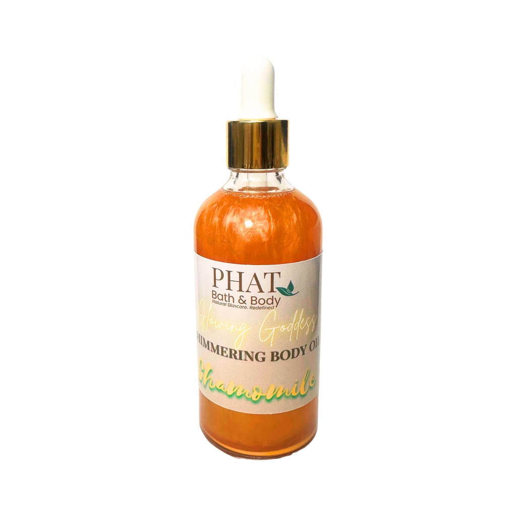 Chamomile Glowing Goddess Natural Shimmer Body Oil Golden Glow | 3.2 oz