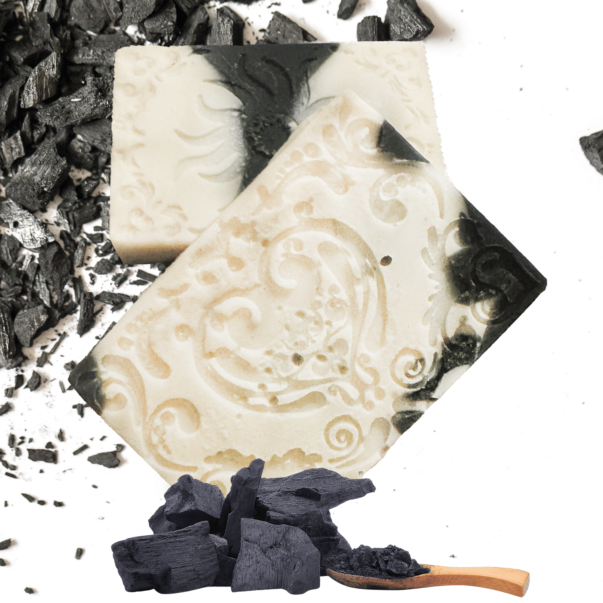 Charcoal & Kaolin Clay Handmade Bar Soap Shea and Cocoa Butter Sensitive Skin Bar Soap