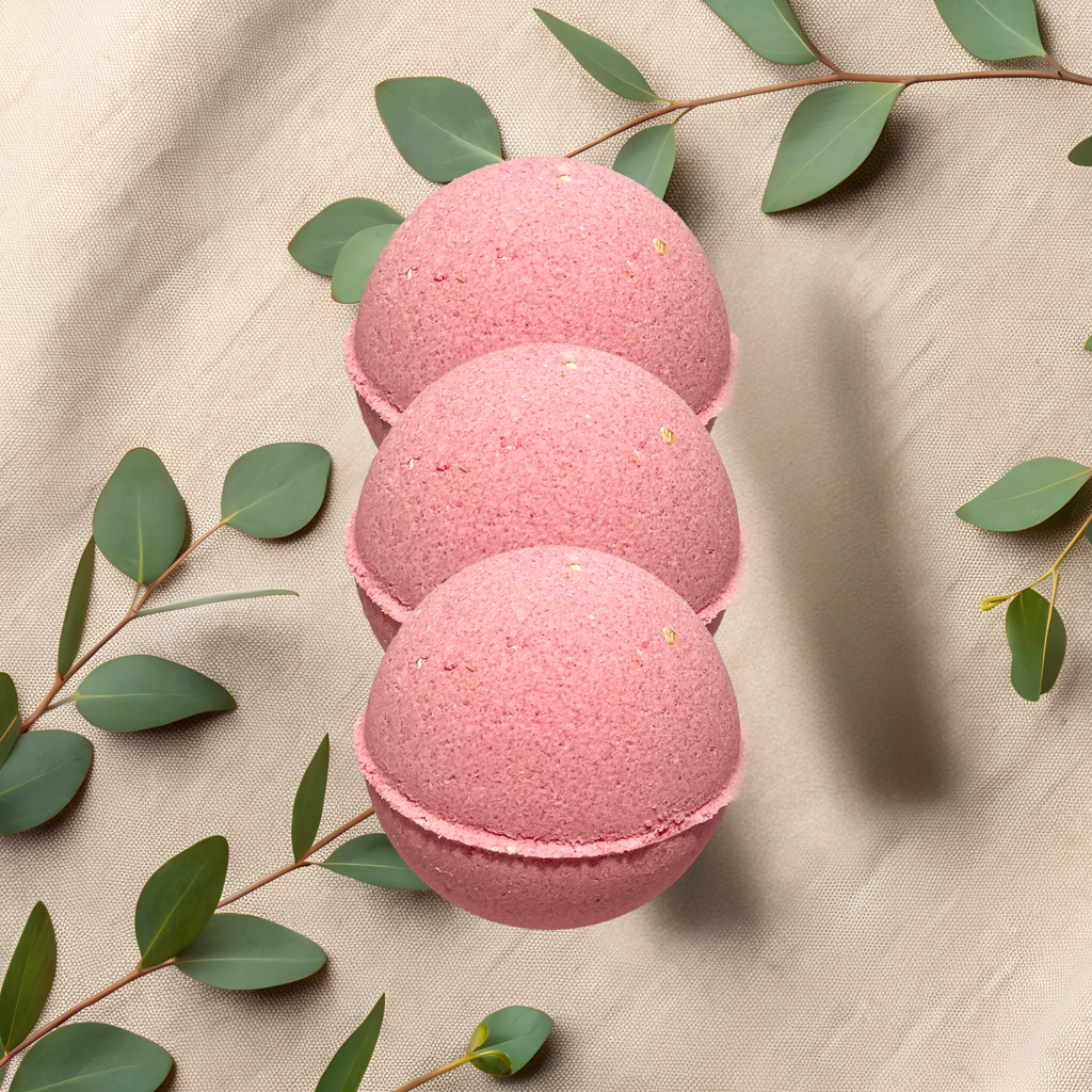 Cherry Vanilla Oatmeal Skin Nourishing Natural Bath Bombs | 6 oz