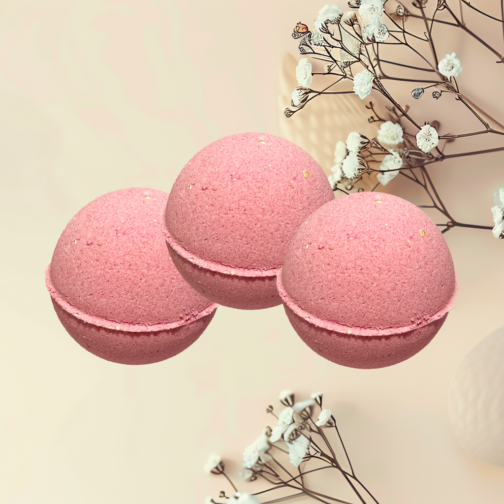 Cherry Vanilla Oatmeal Skin Nourishing Natural Bath Bombs | 6 oz