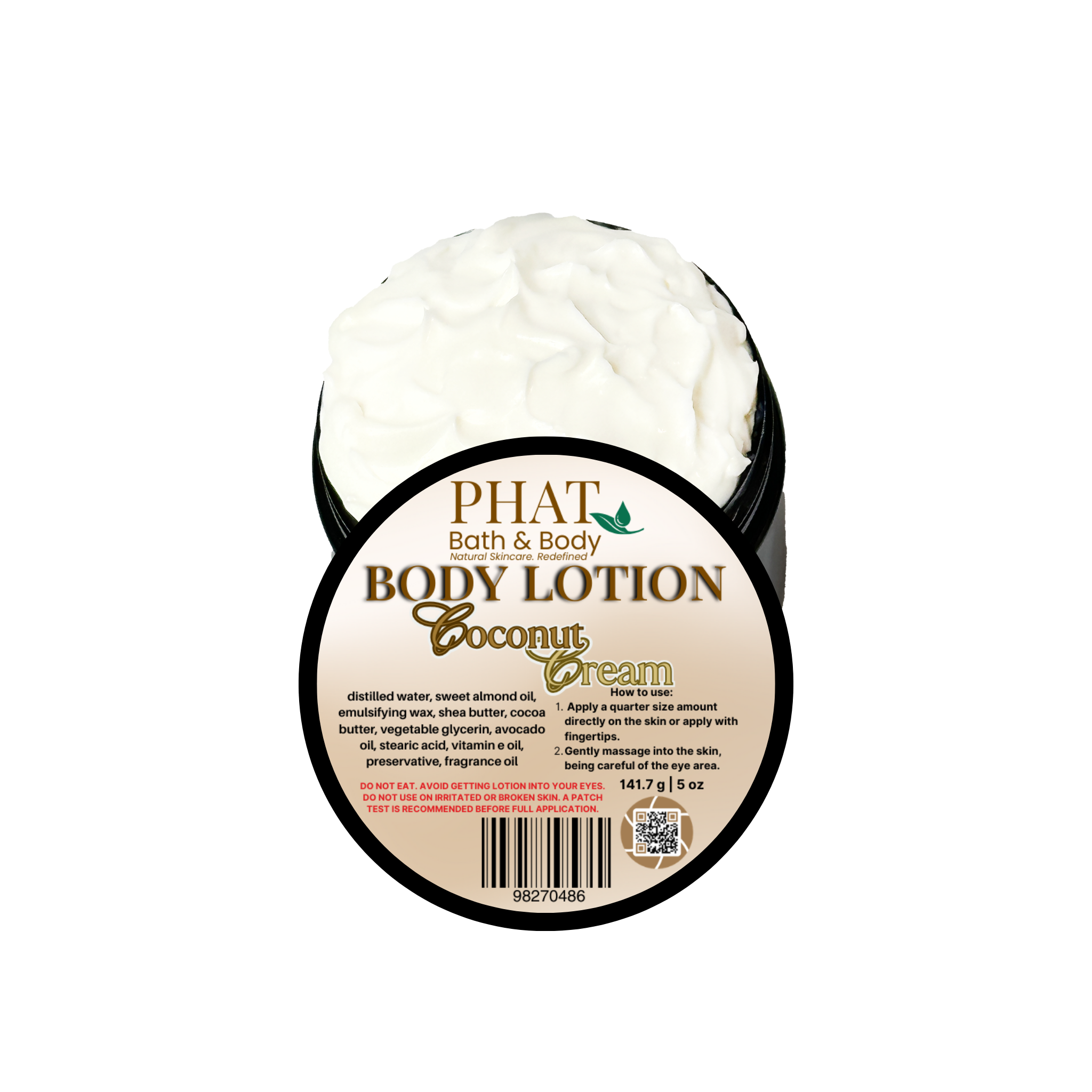 Coconut Cream Moisturizing Body Lotion with Shea & Cocoa Butter | 5 oz