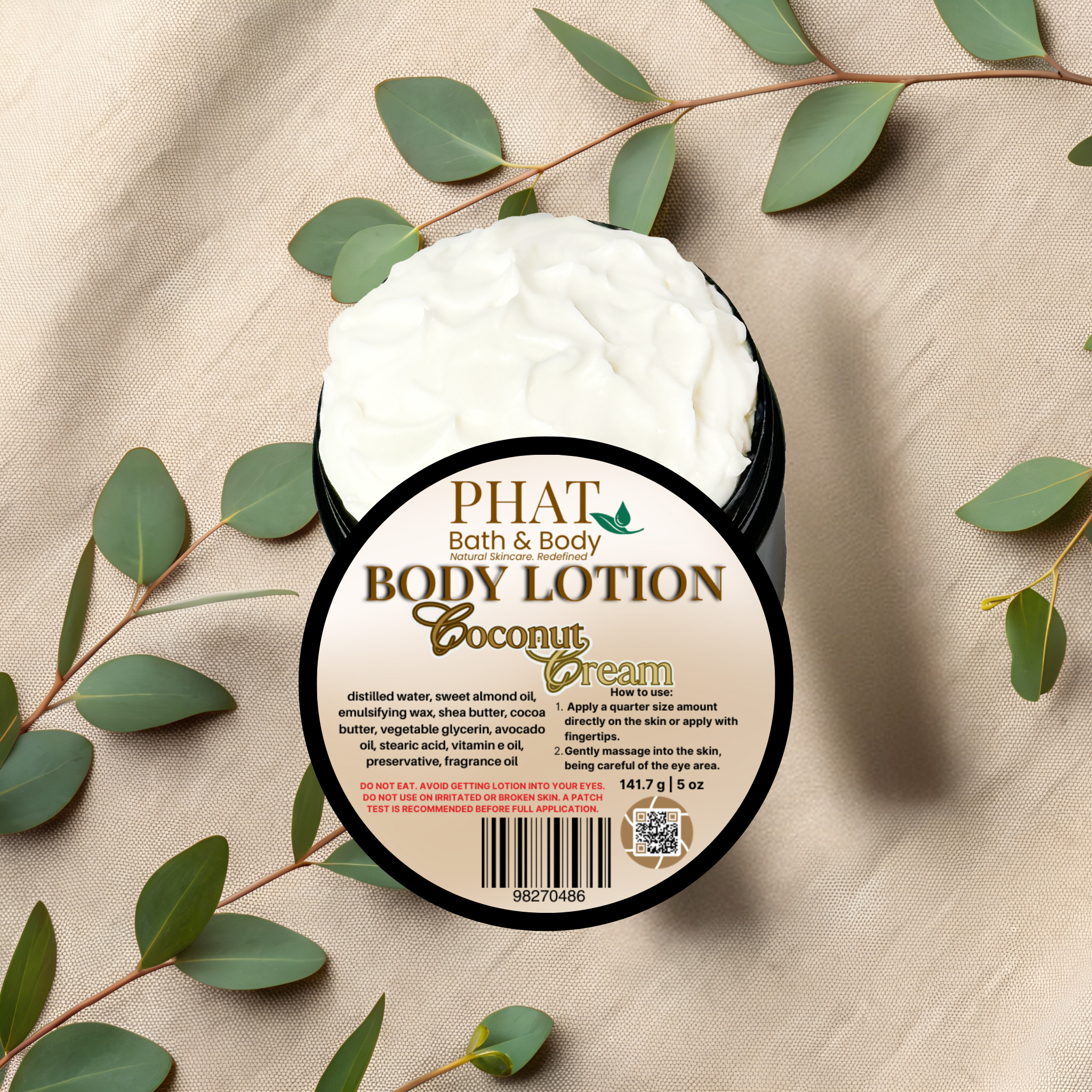 Coconut Cream Moisturizing Body Lotion with Shea & Cocoa Butter | 5 oz