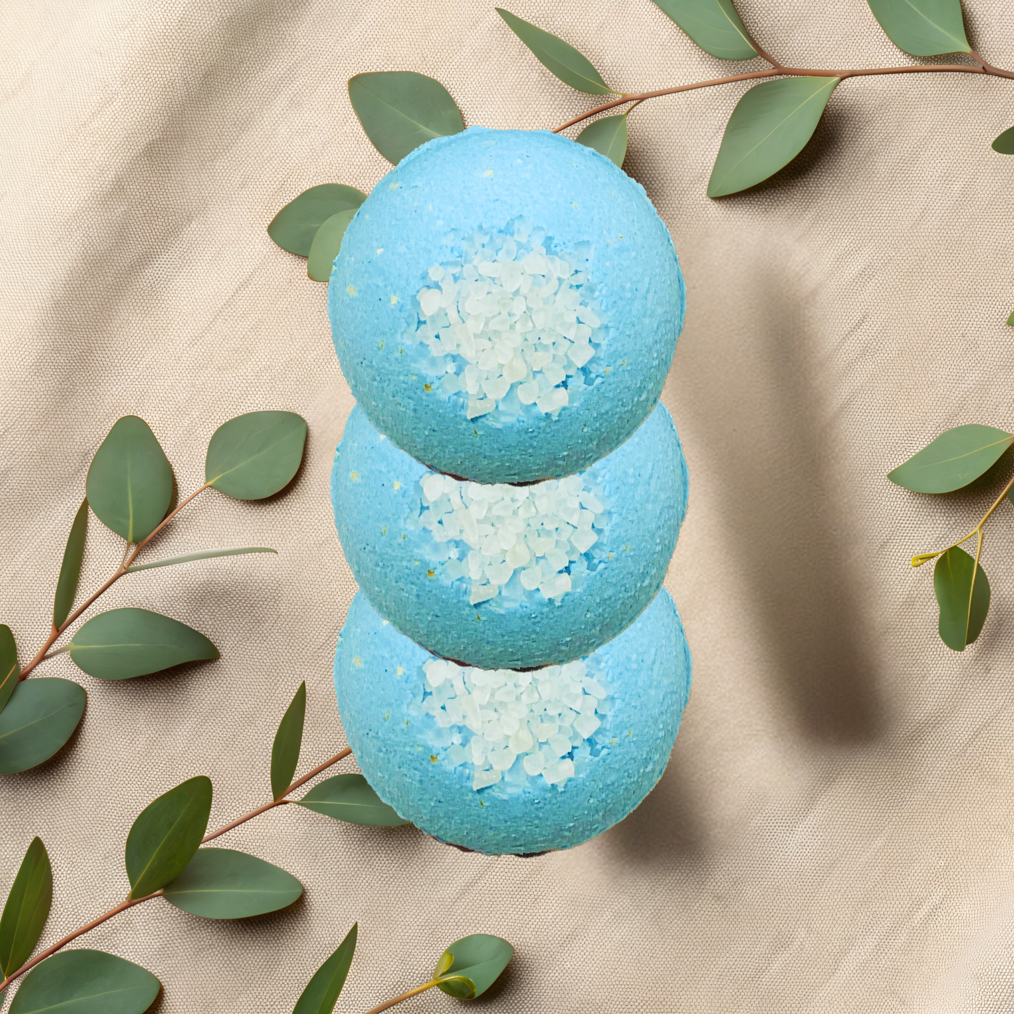 Coconut Cream Oatmeal Skin Nourishing Natural Bath Bombs with Sea Salt | 6 oz