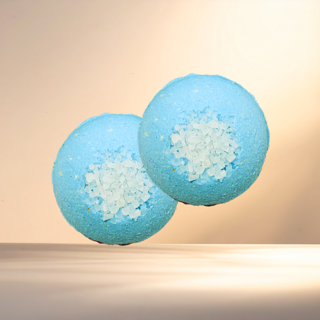 Coconut Cream Oatmeal Skin Nourishing Natural Bath Bombs with Sea Salt | 6 oz