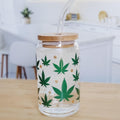 Farbwechselnde Hanfblatt Glas Tasse