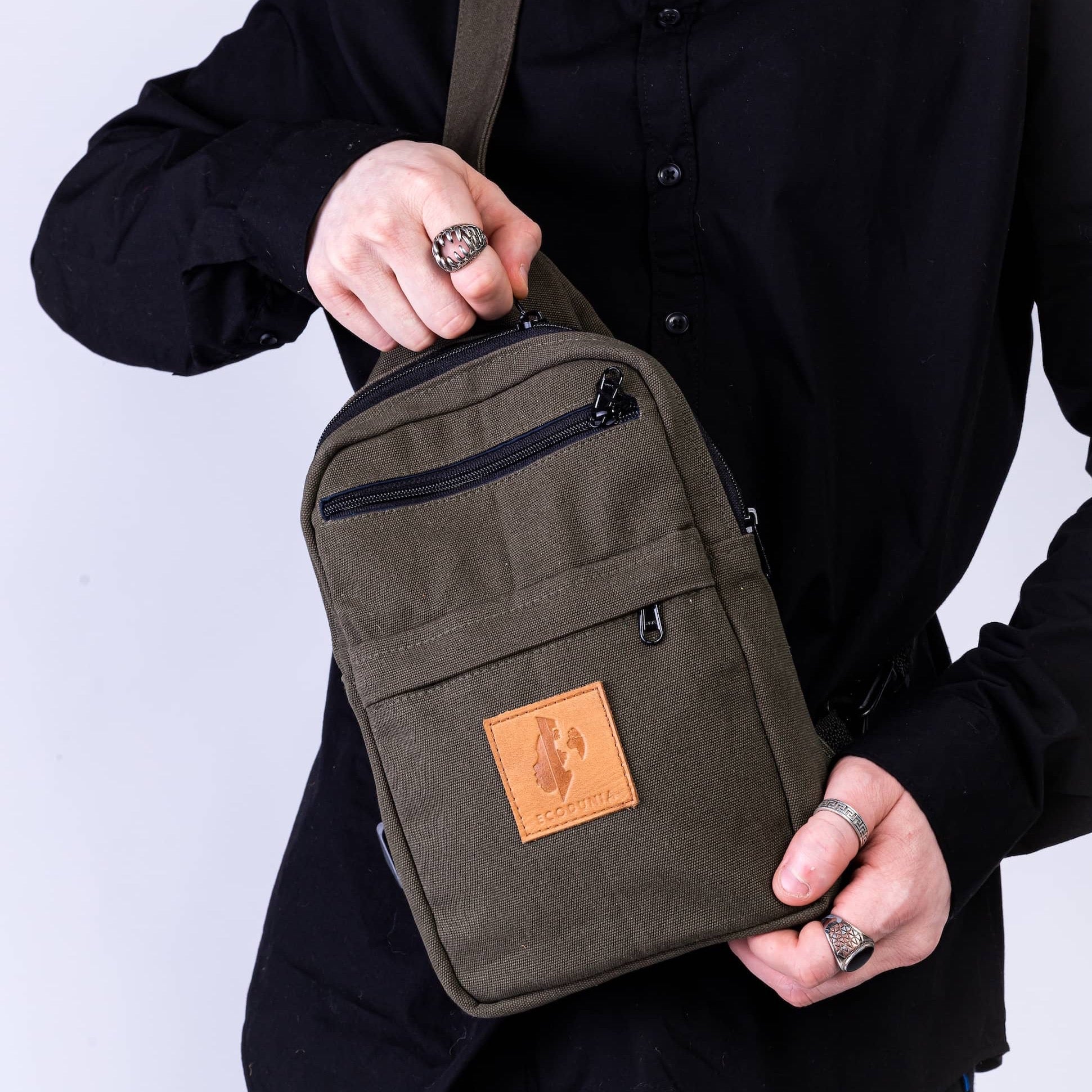 Large Canvas Crossbody Sling Bag for Men & Women | Umoja