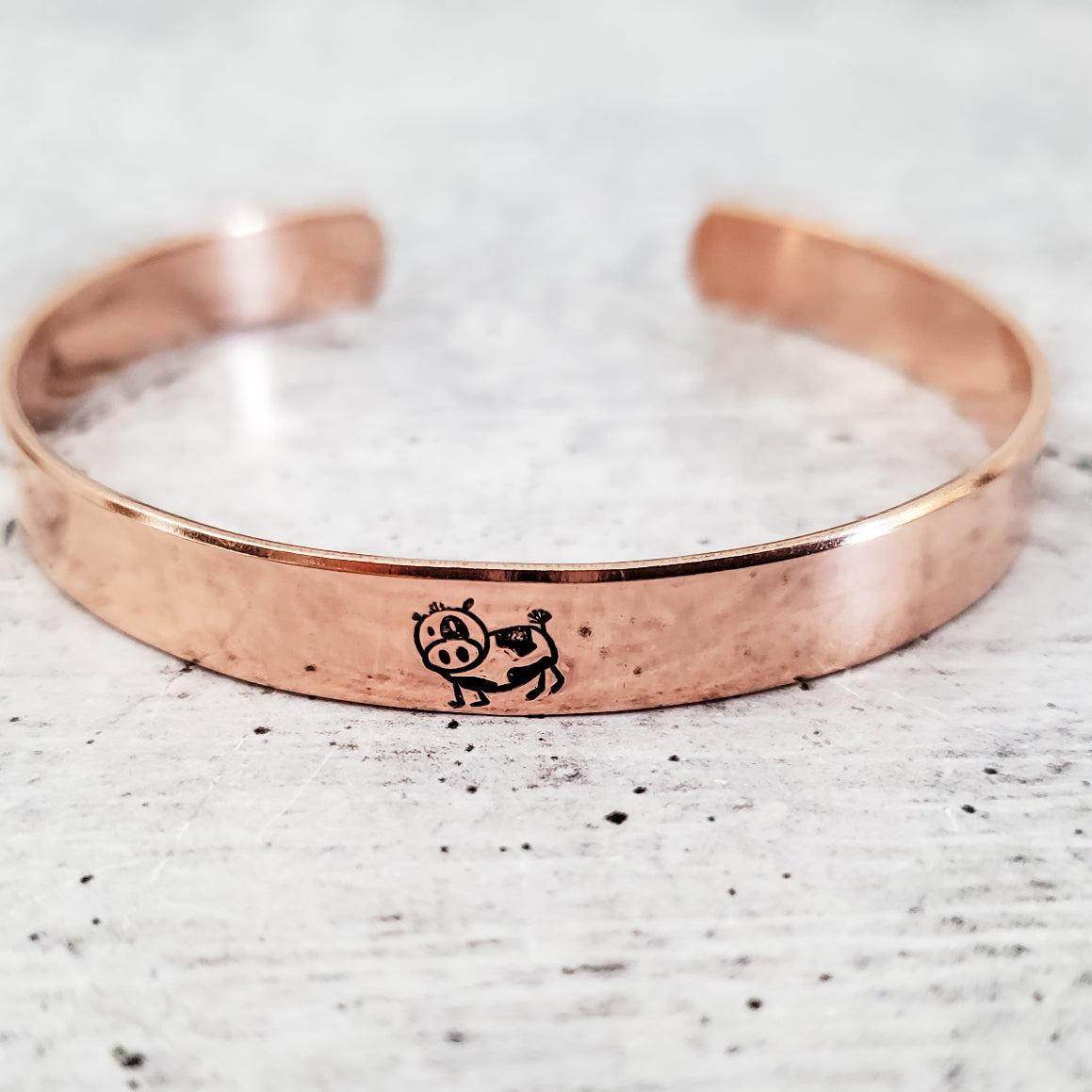Cow Cuff Vegan Stacking Cuff Bracelet