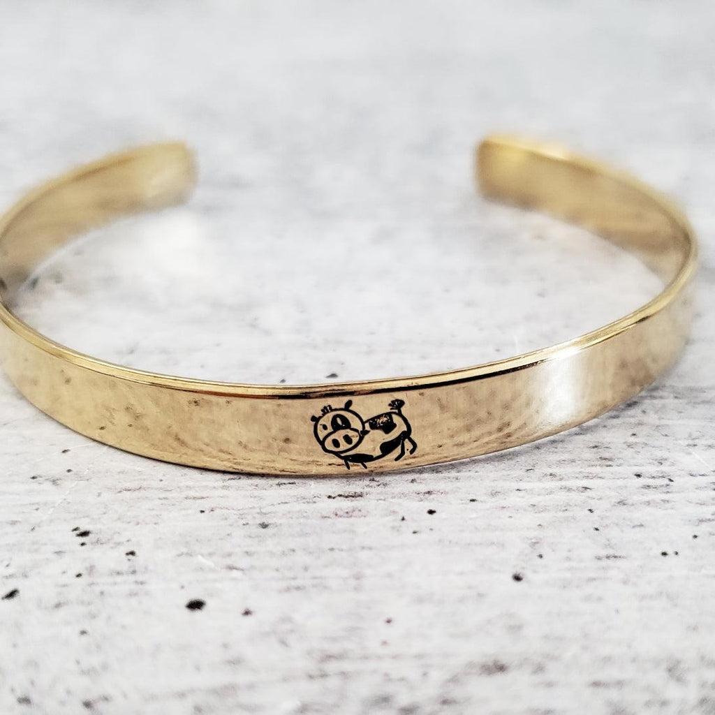 Cow Cuff Vegan Stacking Cuff Bracelet