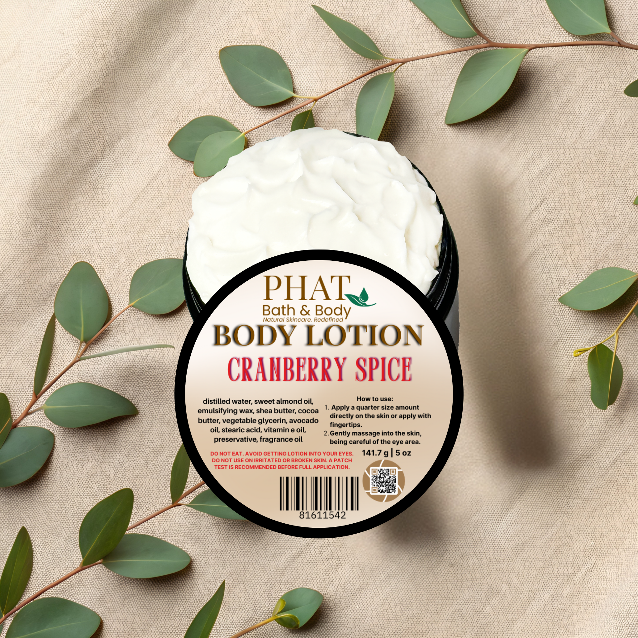 Cranberry Spice Moisturizing Body Lotion with Shea & Cocoa Butter | 5 oz