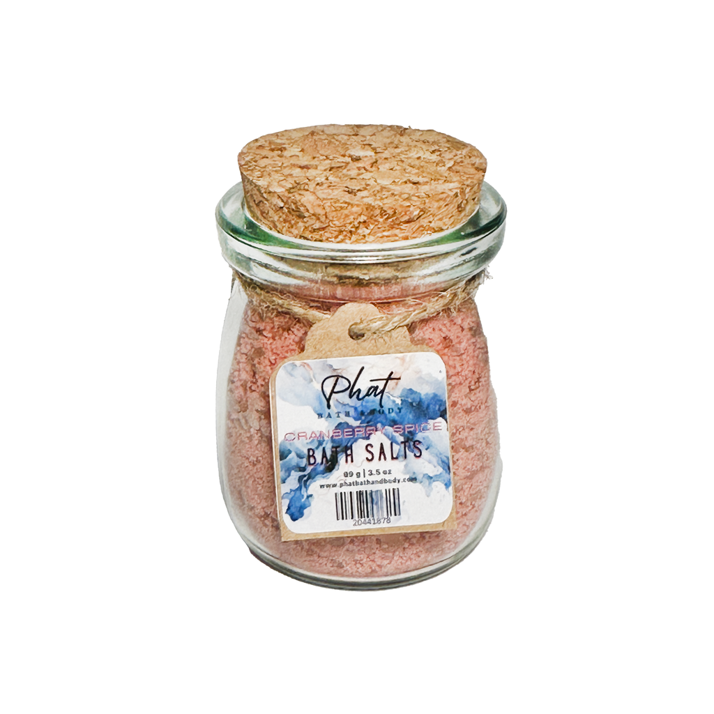Cranberry Spice Natural Bath Salts with Kaolin Clay Avocado Oil & Sea Salt Bath Soak | 3.5 oz