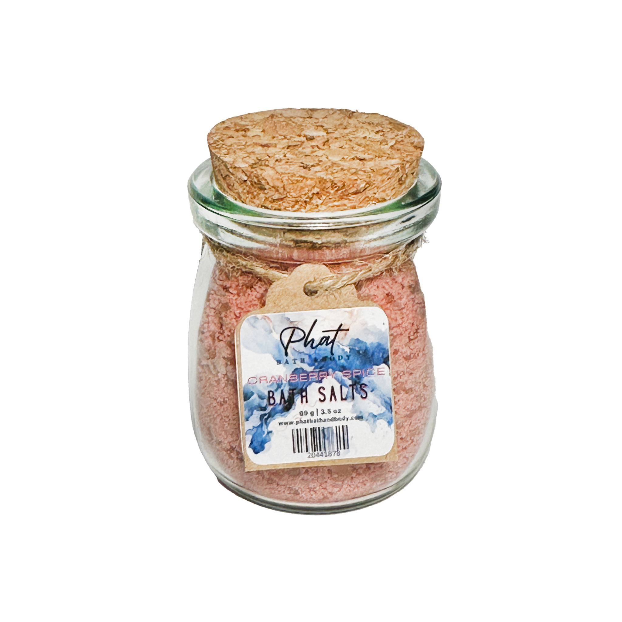 Cranberry Spice Natural Bath Salts with Kaolin Clay Avocado Oil & Sea Salt Bath Soak | 3.5 oz