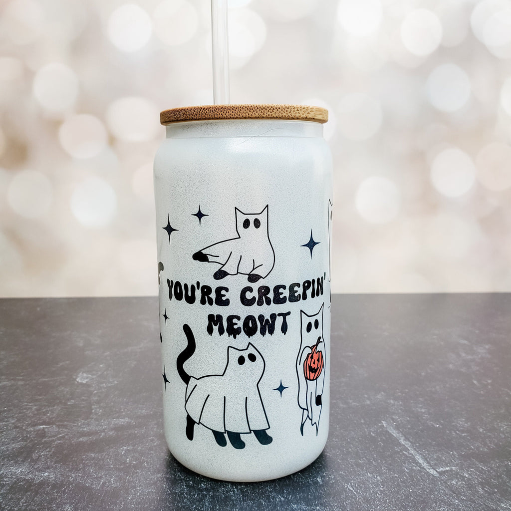 Gruselige Geisterkatze Halloween-Tasse