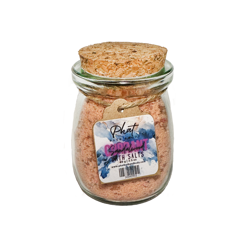 Currant & Sandalwood Natural Bath Salts with Kaolin Clay Avocado Oil & Sea Salt Bath Soak | 3.5 oz