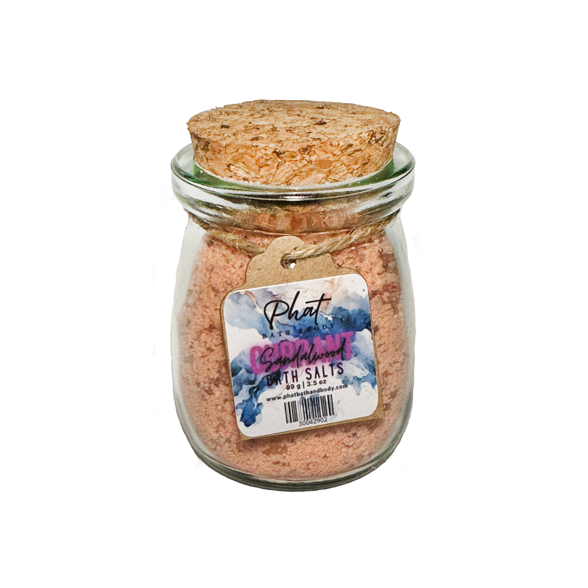 Currant & Sandalwood Natural Bath Salts with Kaolin Clay Avocado Oil & Sea Salt Bath Soak | 3.5 oz