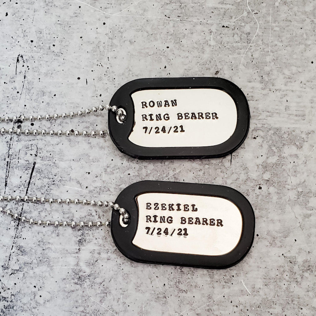 Personalisierte Ringträger Hundeanhänger-Halskette Silber