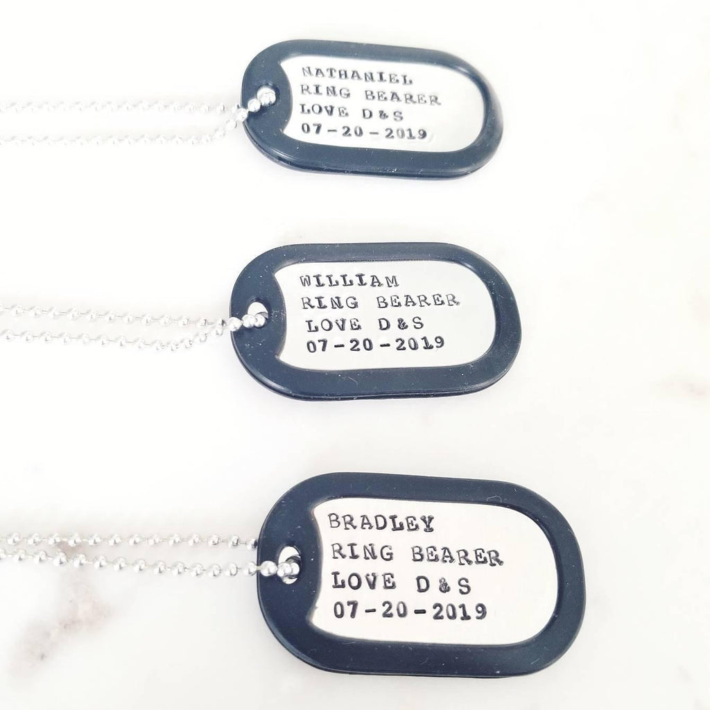 Personalisierte Ringträger Hundeanhänger-Halskette Silber