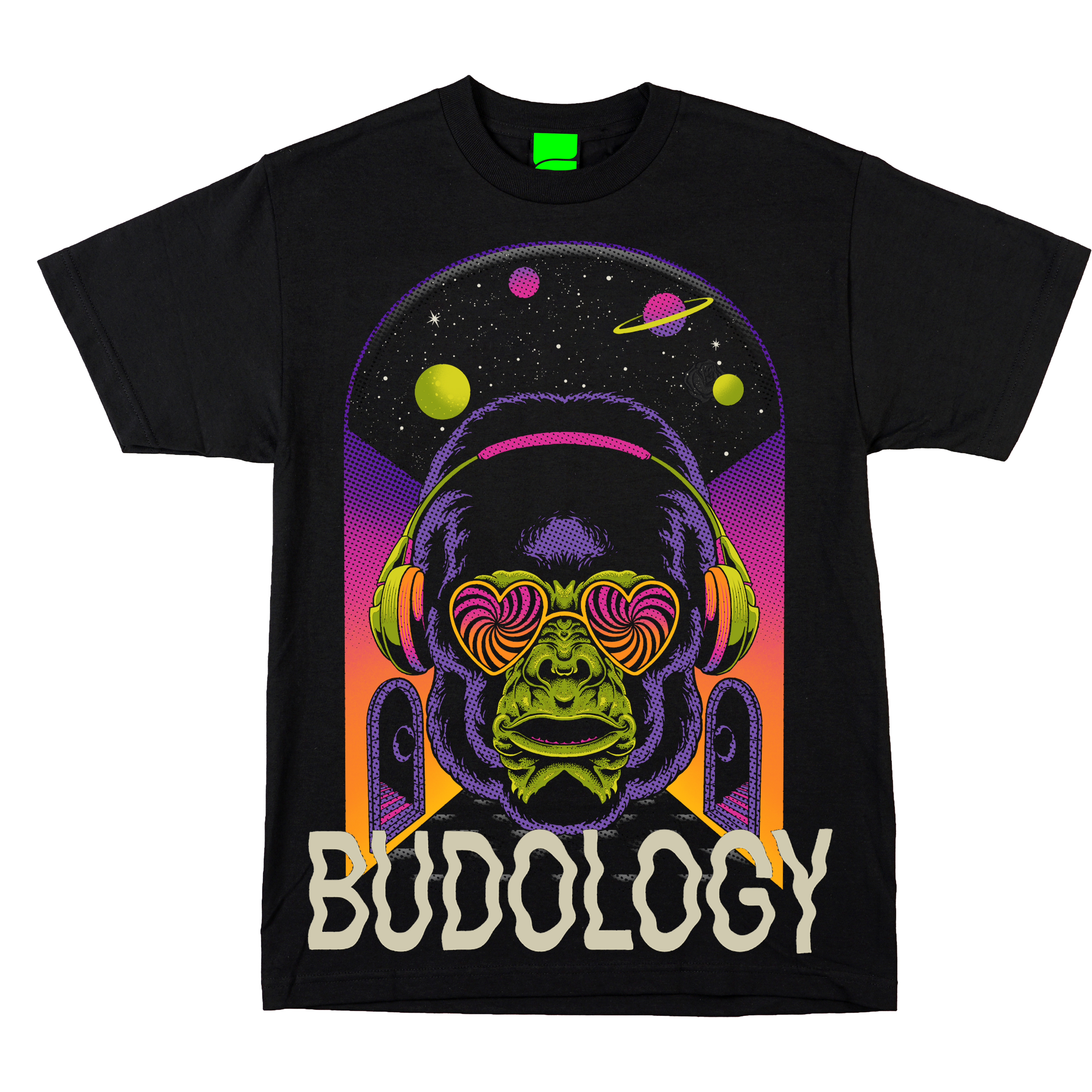 🦍🎛️🌌 Product Title:  DJ Gorilla – Frequency of Love Tee